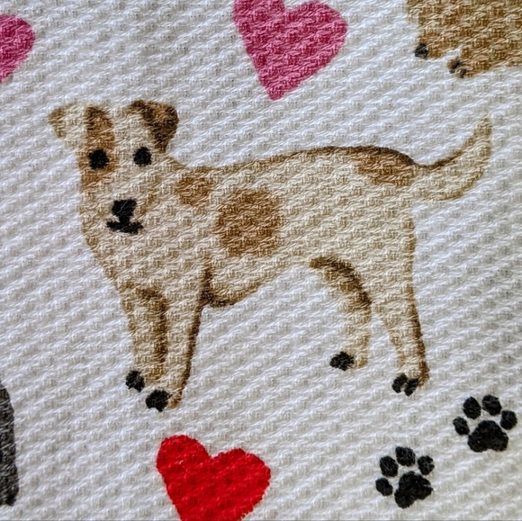 Boston Terrier Frenchie Various Dogs Hearts Set of 2 Kitchen Towel Set Multi NWT - Picture 4 of 14